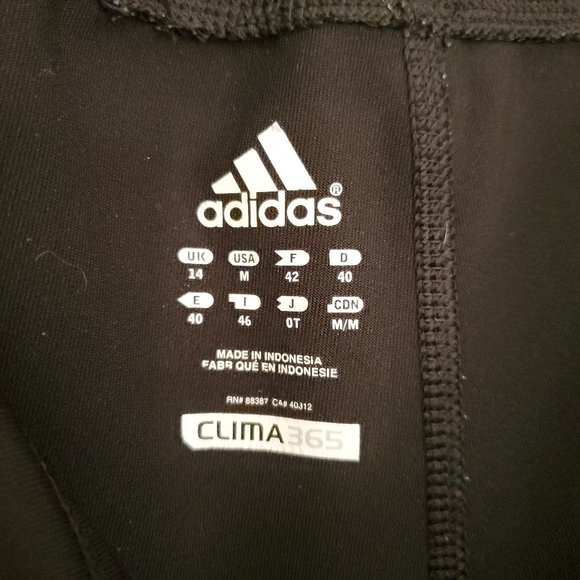 Adidas Clima365 3 stripe capri pants black white M - Picture 10 of 12